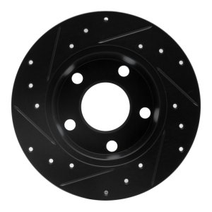 Audi A6 Quattro Brake Rotor (1) - Rear Right - R1 Concepts - Drilled & Slotted - Black - `99-`02